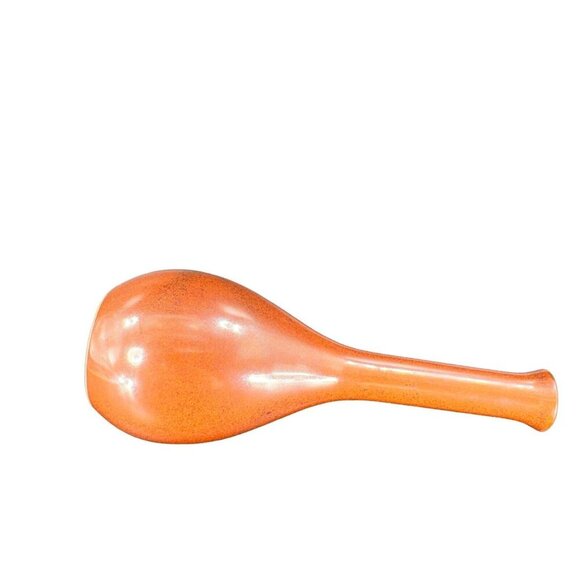 Vintage Japanese Ceramic Bud Vase Vessel Rusty Orange Glaze Ceramic Vase Decor - Picture 2 of 12